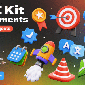 پک ۱۰ المان سه‌بعدی رابط کاربری (UI)