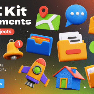 پک ۱۰ المان سه‌بعدی مدرن برای UI